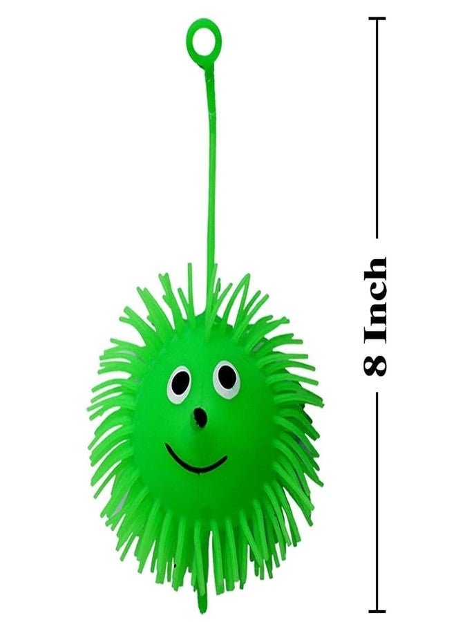 Munmoll LED Lights Puffer Balls with Big Eyes Soft Squeezable Squishy Toy Stress Relief Ball Rubber Puffer Fun Toy Indoor Outdoor Spiky Fidget Sponge Balls Boy Girl Best Gift (Set of 4) - Image 4